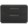 Keali Nightstand Ebonized Pine with Aluminum Hardware & Plinth Base | Bernhardt