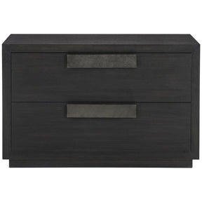 Keali Nightstand Ebonized Pine with Aluminum Hardware & Plinth Base | Bernhardt