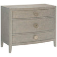Linea Rustic Modern Nightstand Cerused Greige or Charcoal Oak with Graphite Hardware | Bernhardt