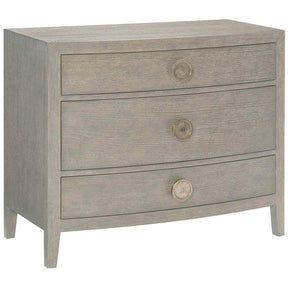 Linea Rustic Modern Nightstand Cerused Greige or Charcoal Oak with Graphite Hardware | Bernhardt