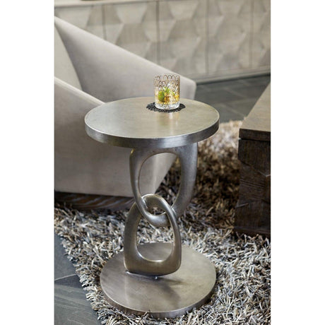 Bernhardt Linea Metal Interlocking Round Chairside Table - Home Elegance USA