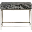 Linea Nightstand Black Forest Marble with Textured Graphite Base | Bernhardt