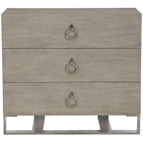 Linea Nightstand Cerused Greige Oak with Textured Graphite Base | Bernhardt