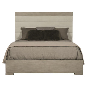 Linea Upholstered Channel-tufted Bed in Cerused Greige Finish | Bernhardt