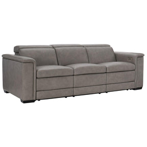 Lioni Power Motion Sofa in Gray Leather | Bernhardt | Transitional with Power Recline & USB Charging