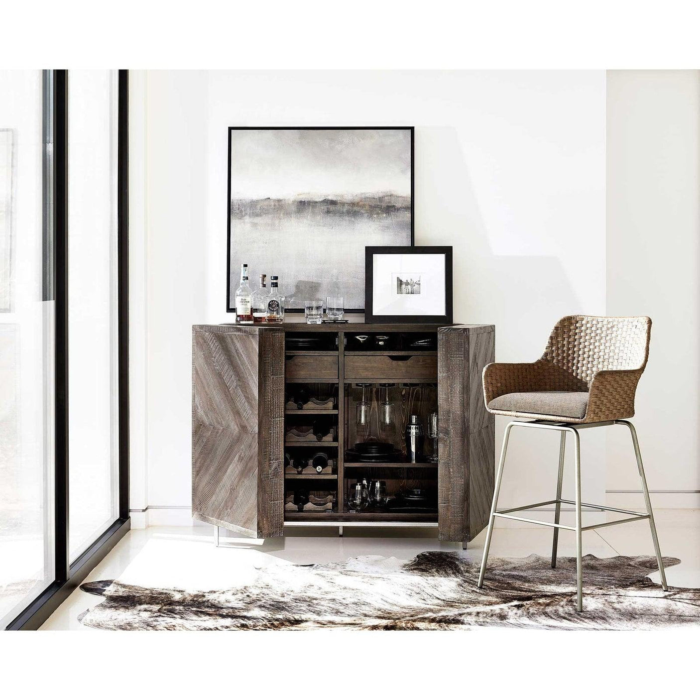 Bernhardt Logan Square Parkside Bar Cabinet - Home Elegance USA