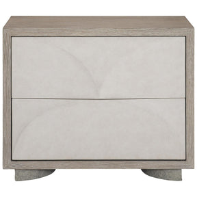 Lunula Nightstand Flaxen Finish with Resin Fronts, Concrete Legs & USB | Bernhardt