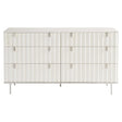 Modulum Dresser Adobe Faux Stone & Stainless Steel 6-Drawer Modern Storage | Bernhardt