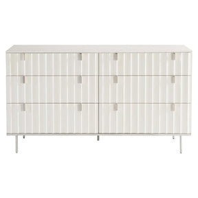 Modulum Dresser Adobe Faux Stone & Stainless Steel 6-Drawer Modern Storage | Bernhardt