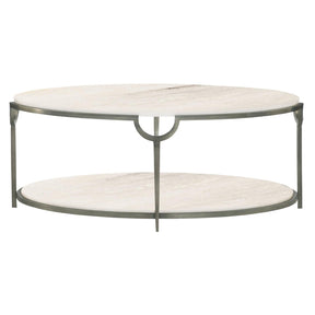 Morello Cocktail Table Faux Carrara Marble with Oxidized Nickel – Bernhardt