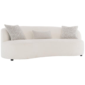 Elle Fabric Sofa in White/Cream Bouclé by Bernhardt | Modern Kidney-Shaped Design with Cloud-Like Comfort