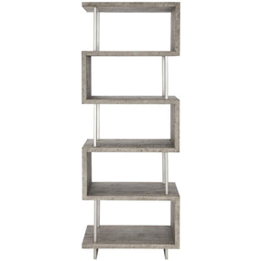 Polk Etagere in Distressed Pine & Glazed Silver Finish | Bernhardt | Bauhaus-Inspired Design
