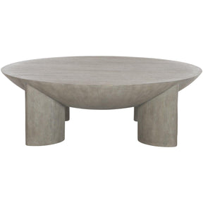 Renzo 55-Inch Round Cocktail Table Flint Wood & Resin Base – Bernhardt