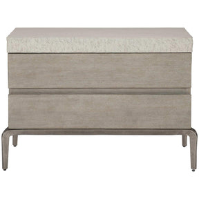Ritter Nightstand Flint Wood with Concrete Top, 2 Drawers & USB | Bernhardt