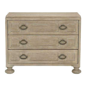Santa Barbara Transitional Nightstand Sandstone Wire-Brushed Oak & Vintage Nickel | Bernhardt