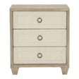 Santa Barbara Compact Nightstand 26-Inch Sandstone Oak with Fabric Drawers | Bernhardt