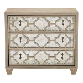 Santa Barbara Nightstand Sandstone Oak with Antiqued Mirrored Drawers | Bernhardt
