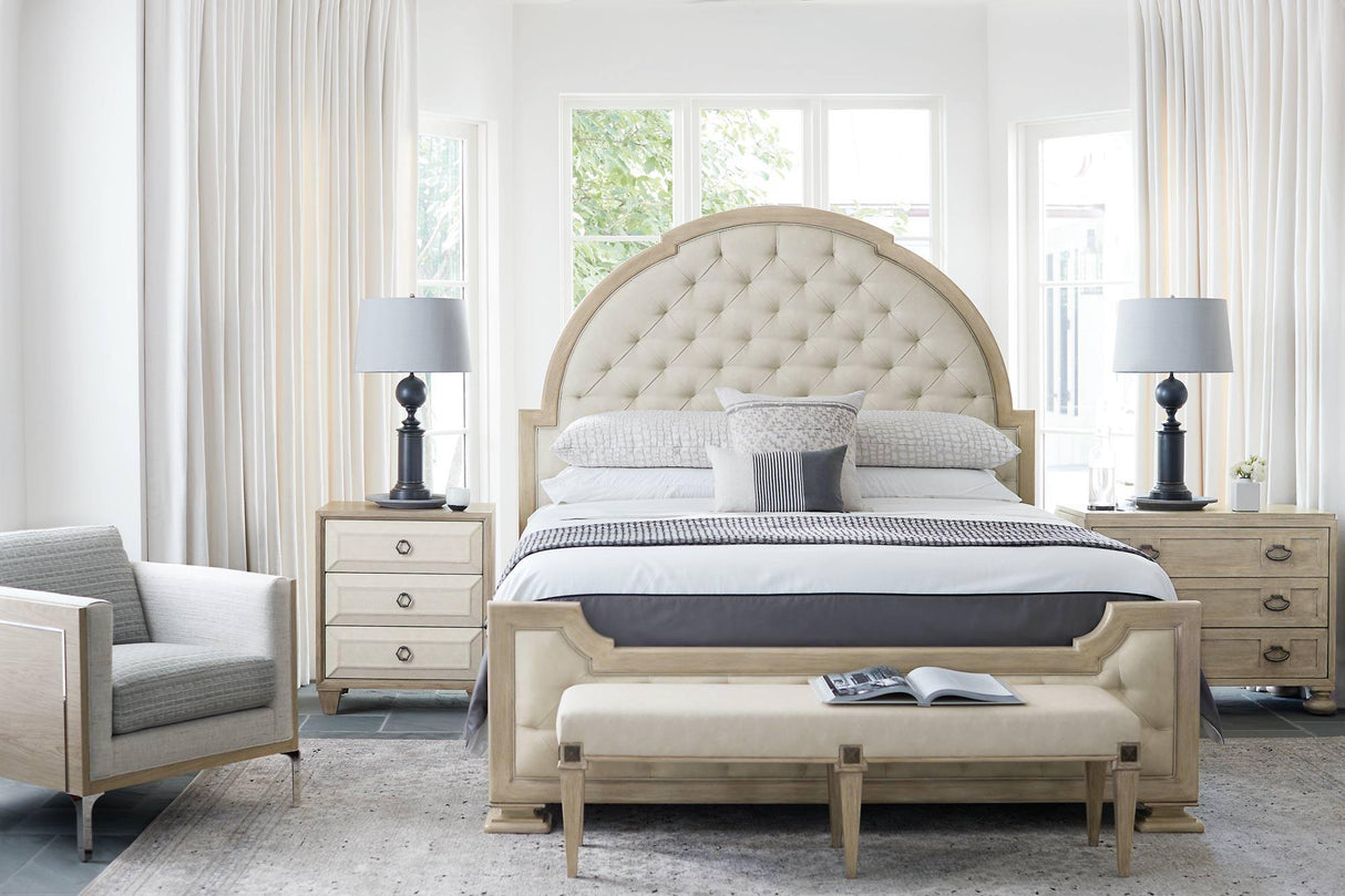 Bernhardt Santa Barbara Upholstered Tufted Panel Bed - King - Home Elegance USA