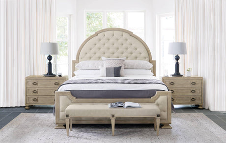 Bernhardt Santa Barbara Upholstered Tufted Panel Bed - King - Home Elegance USA