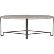 Sayers 48-Inch Oval Cocktail Table Travertine Stone & Bronze – Bernhardt