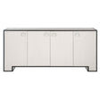 Silhouette 78-Inch Buffet in Eggshell and Onyx with Camellia-Inspired Pulls – Bernhardt