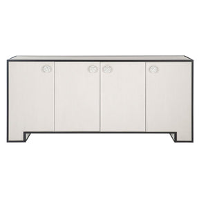 Silhouette 78-Inch Buffet in Eggshell and Onyx with Camellia-Inspired Pulls – Bernhardt