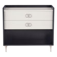 Silhouette Nightstand Onyx and Eggshell with Stainless Steel Accents | Bernhardt