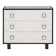 Silhouette Nightstand Eggshell and Onyx with Geometric Pulls | Bernhardt