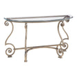 Solano Demilune Console Table Glass Top & Aged Bronze Iron Base | Bernhardt - sold by Home Elegance USA