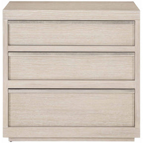 Solaria Nightstand Dune Finish with 2 Drawers, Open Shelf & USB | Bernhardt