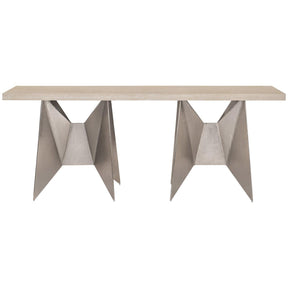 Solaria Console Table Dune Oak & Shiny Nickel Aluminum | Bernhardt