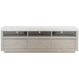 Solaria 84-Inch Open Storage Entertainment Credenza in Dune and Fossil Finish – Bernhardt