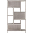 Solaria Etagere in Weathered Bone Finish & Chiseled Resin Panels | Bernhardt | Geometric Design