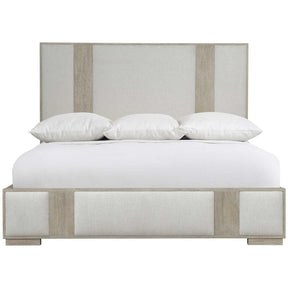 Solaria Wood‑And‑Fabric Panel Bed in Dune Finish | Bernhardt