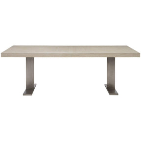 Solaria Modern Industrial Rectangular Extendable Oak & Steel Dining Table Dune & Shiny Nickel | Bernhardt