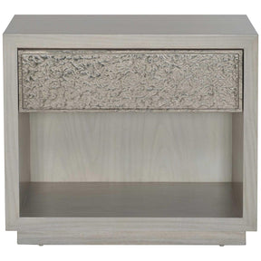 Ware Nightstand Pika Finish with Cast Aluminum Drawer, Open Shelf & USB | Bernhardt