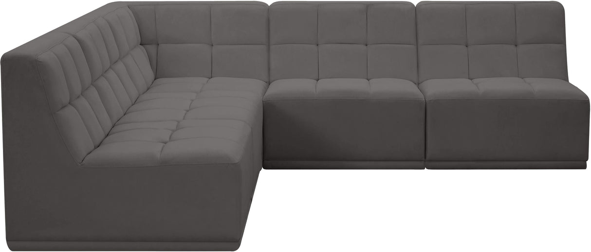 Relax - Modular Sectional 5 Piece - Gray - Home Elegance USA