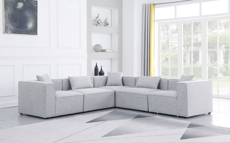 Cube - Modular Sectional 5 Piece - Gray - Modern & Contemporary - 630Grey - Sec5C - Home Elegance USA - 5