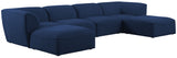 Miramar - Modular Sectional 6 Piece - Navy - Fabric - Modern & Contemporary - Home Elegance USA