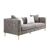 Deepth 35", length 85" weave sofa ,contemporary new concept sofa.handcrafted weave sofa. 3 seater - W1099S00060 - Home Elegance USA - 11