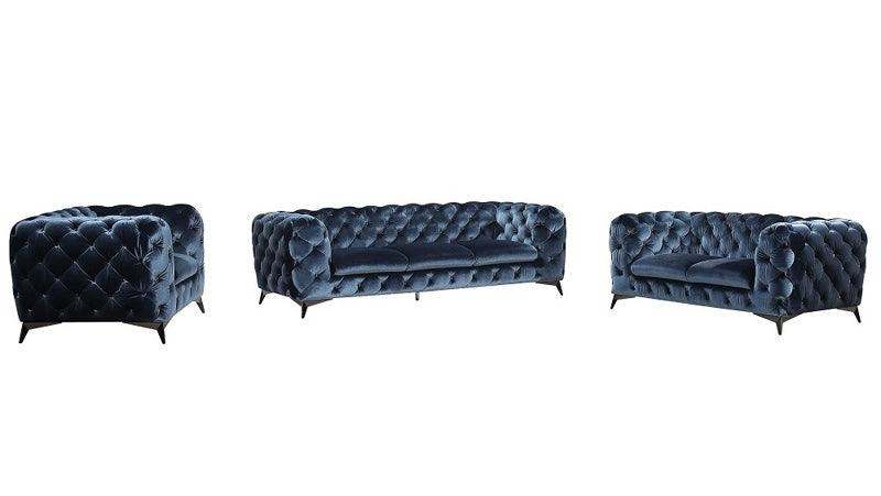 J&M Furniture - Glitz 3 Piece Living Room Set In Blue - 184451-3Set