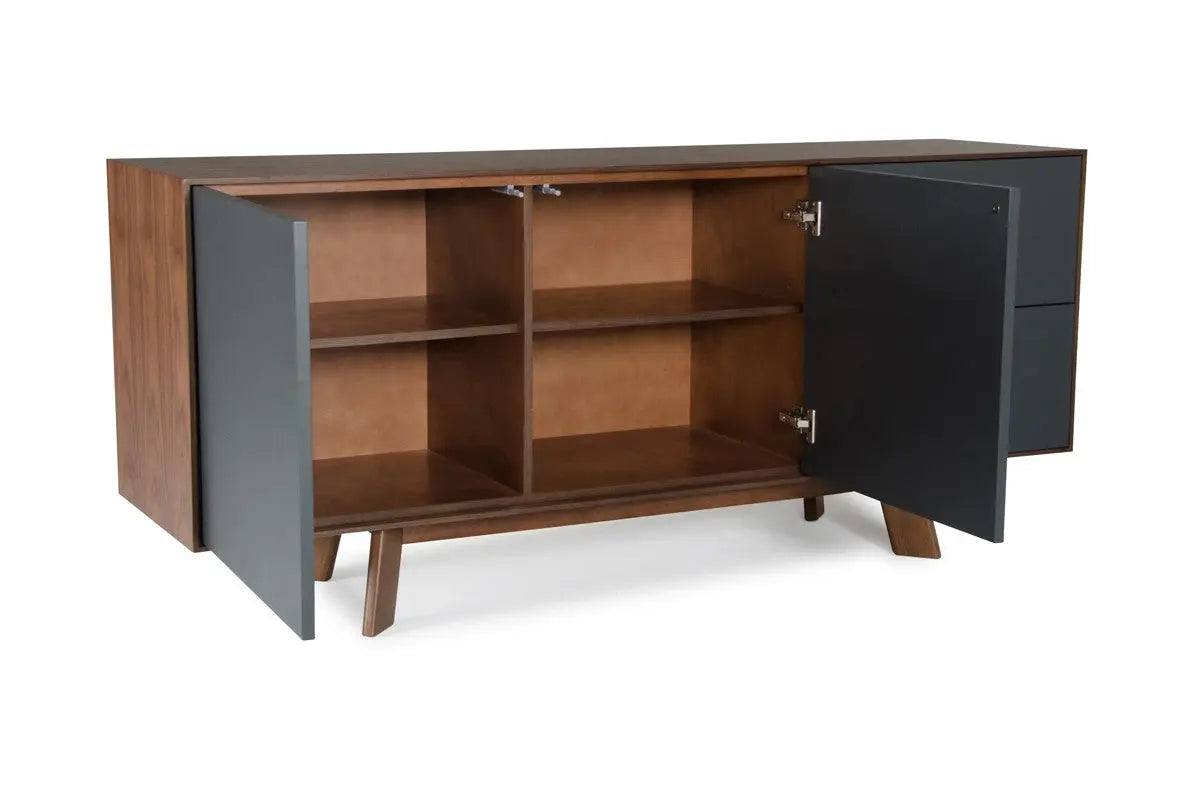 Vig Furniture - Modrest Weylyn Modern Charcoal Grey & Walnut Buffet - Vgmabh-374