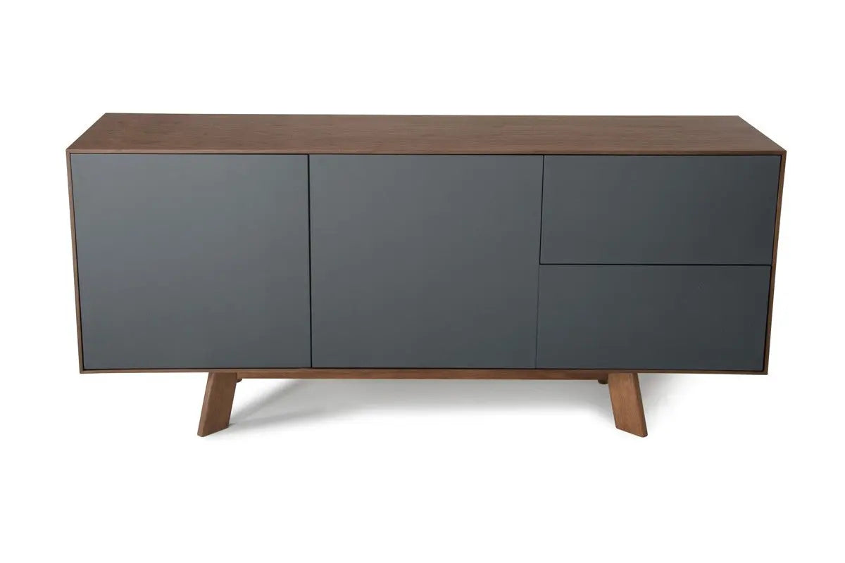 Vig Furniture - Modrest Weylyn Modern Charcoal Grey & Walnut Buffet - Vgmabh-374