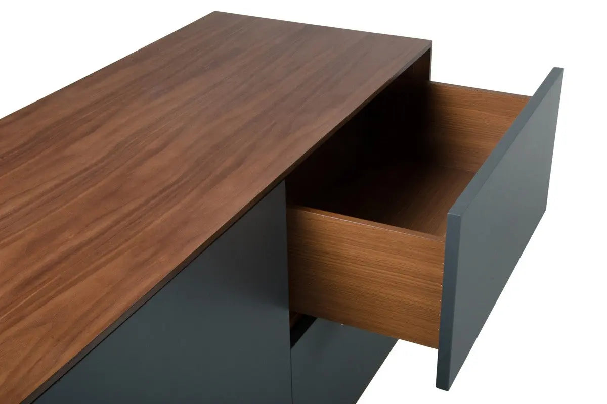 Vig Furniture - Modrest Weylyn Modern Charcoal Grey & Walnut Buffet - Vgmabh-374