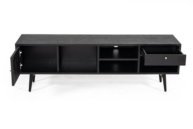 Vig Furniture Modrest Billy Modern Black Oak & Gold TV Stand