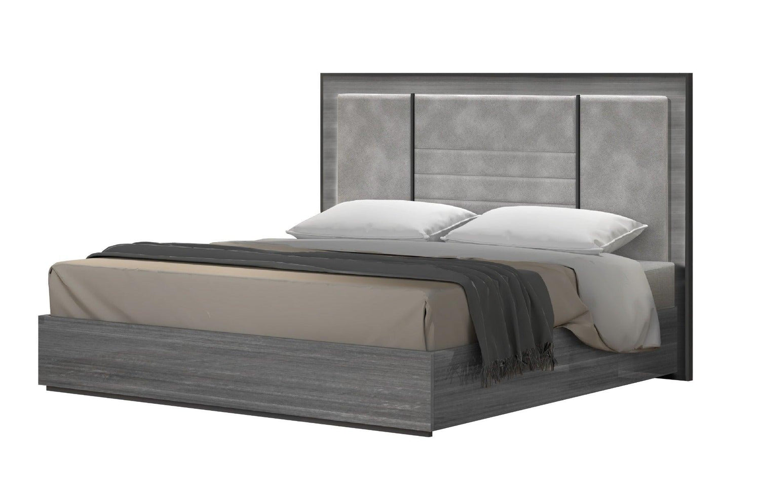 Blade Eastern King Bed In Grey - 17450Ek | J&M | Home Elegance USA