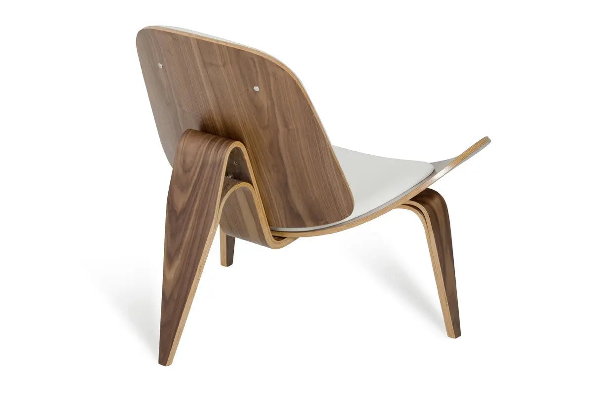 Vig Furniture - Modrest Warren Modern White & Walnut Accent Chair - Vgbnbls-01Wl-Wht