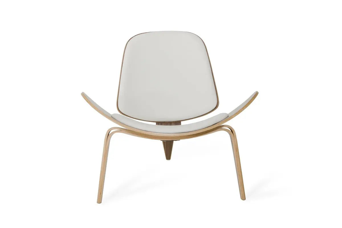 Vig Furniture - Modrest Warren Modern White & Walnut Accent Chair - Vgbnbls-01Wl-Wht