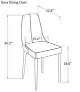 Bosa - Moderna Dining Chair Set Of 2 In Grey - 17444 | J&M | Home Elegance USA