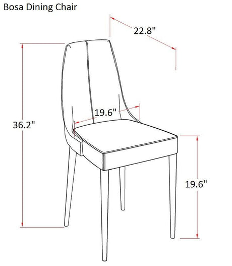 Bosa-Moderna Dining Chair Set Of 2 In Grey - 17444 | J&M